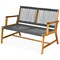 Costway 2-Person Patio Acacia Wood Bench Loveseat Chair Garden Furniture Black\\Grey\\Turquoise